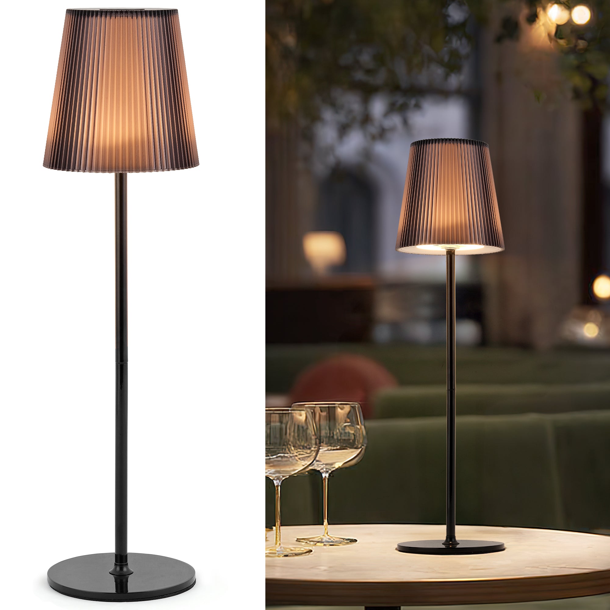 Table Lamp Wireless LED Dimmable Bedside Lamp & Rechargeable Table Lamp with Magnetic Lamp Head, 3000K White & RGB, IP54 Waterproof for Outdoor Bedroom Living Room Balcony Camping