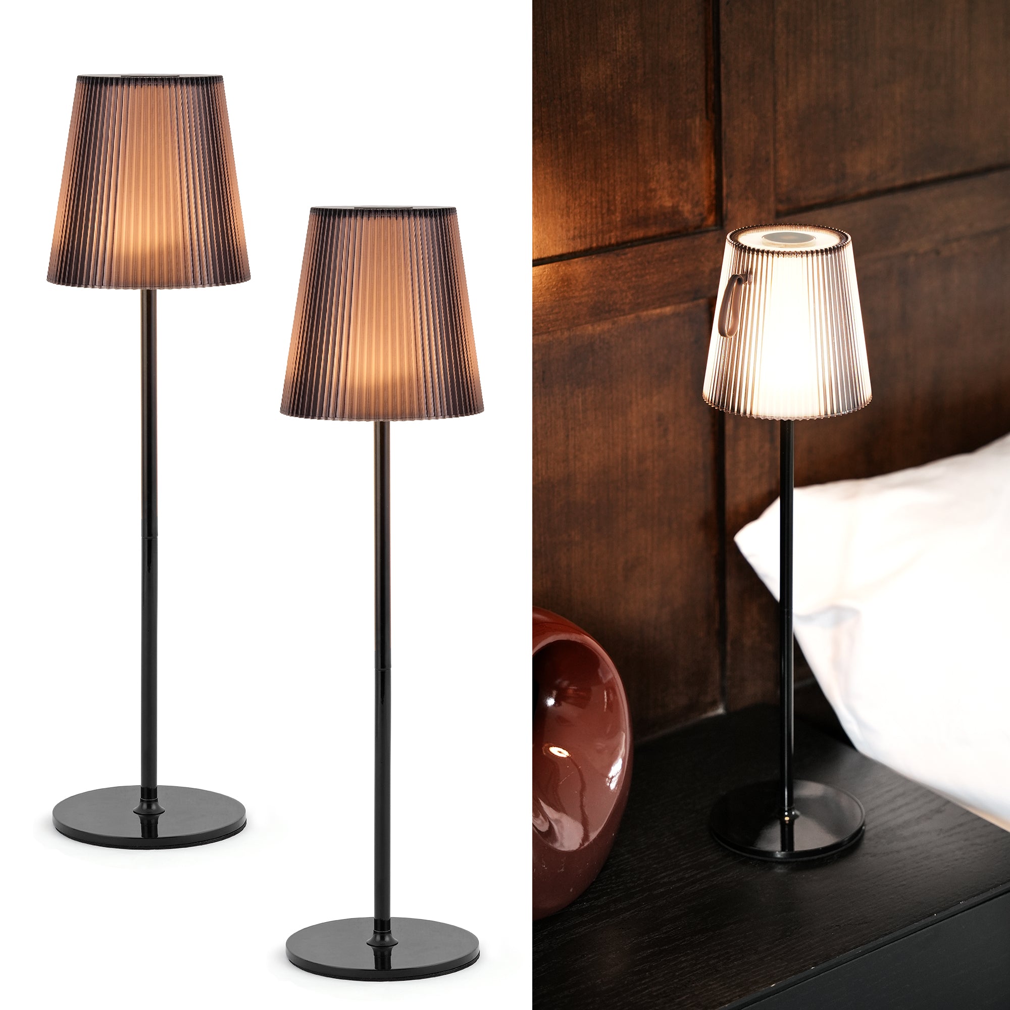 Table Lamp Wireless LED Dimmable Bedside Lamp & Rechargeable Table Lamp with Magnetic Lamp Head, 3000K White & RGB, IP54 Waterproof for Outdoor Bedroom Living Room Balcony Camping