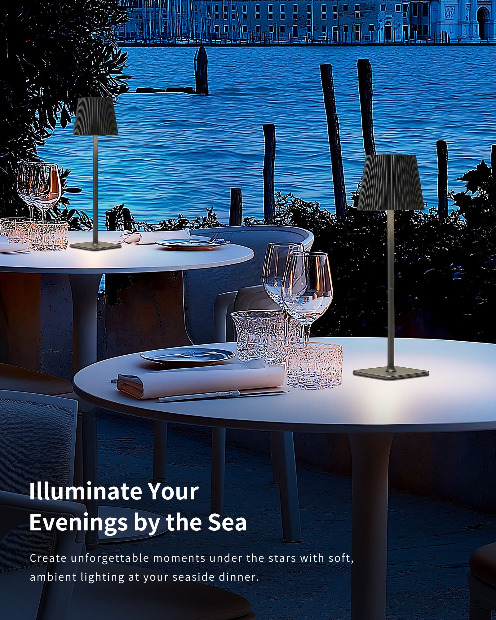 Dimmable Wireless LED Table Lamp with Touch Control - Black