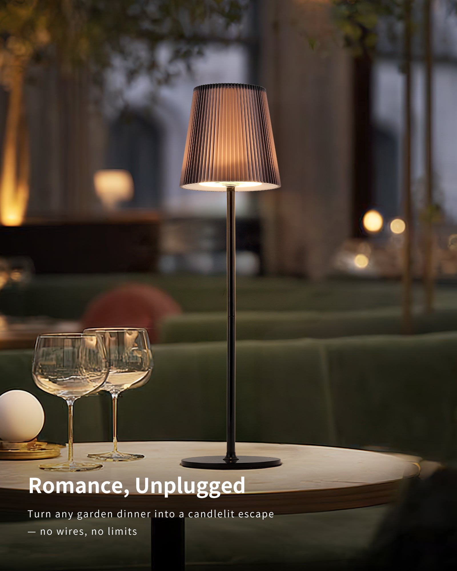 Table Lamp Wireless LED Dimmable Bedside Lamp & Rechargeable Table Lamp with Magnetic Lamp Head, 3000K White & RGB, IP54 Waterproof for Outdoor Bedroom Living Room Balcony Camping