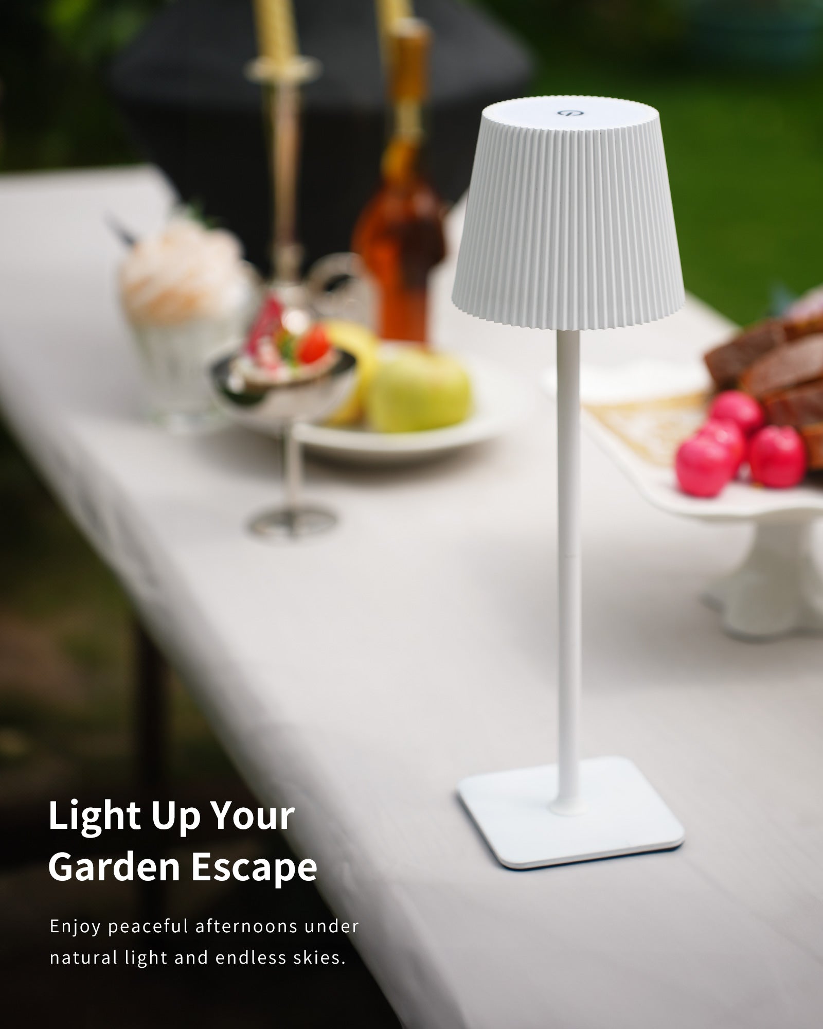 Dimmable Wireless LED Table Lamp with Touch Control - White