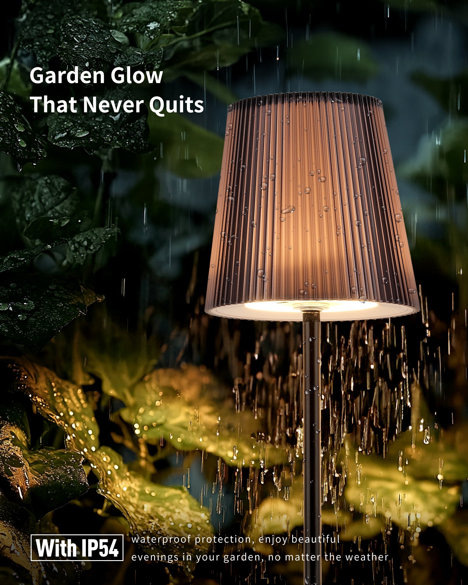 Table Lamp Wireless LED Dimmable Bedside Lamp & Rechargeable Table Lamp with Magnetic Lamp Head, 3000K White & RGB, IP54 Waterproof for Outdoor Bedroom Living Room Balcony Camping