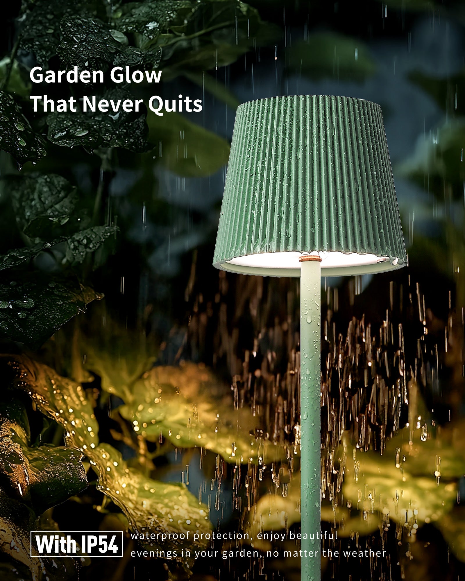 Dimmable Wireless LED Table Lamp with Touch Control - Green