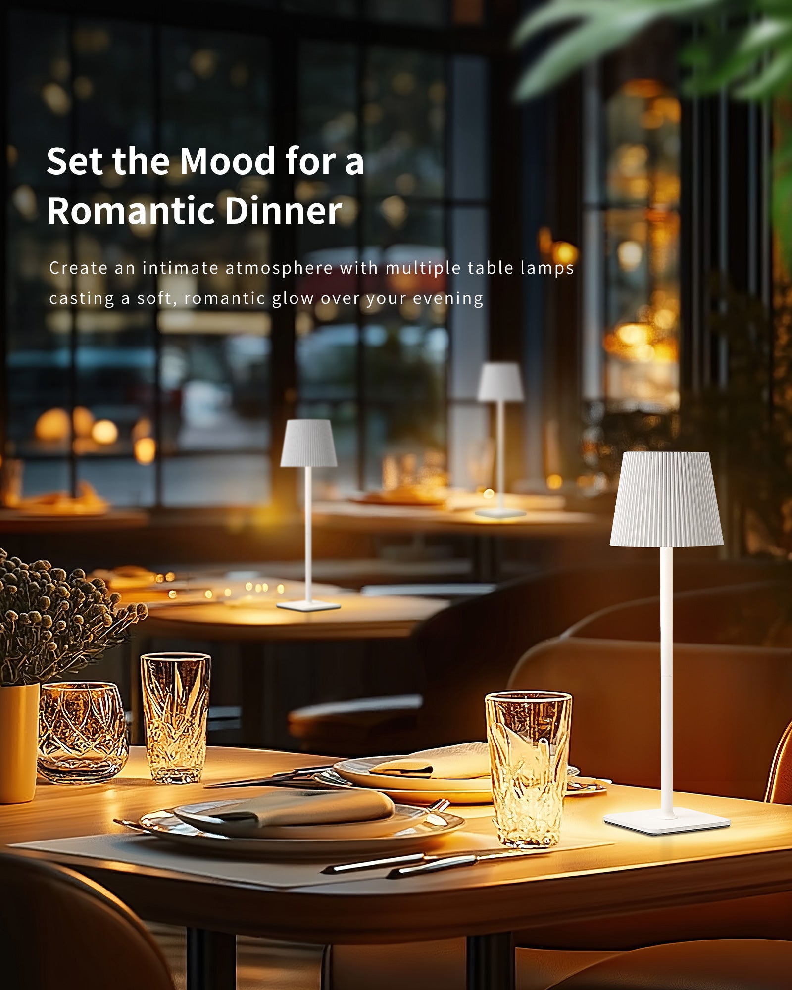 Dimmable Wireless LED Table Lamp with Touch Control - White