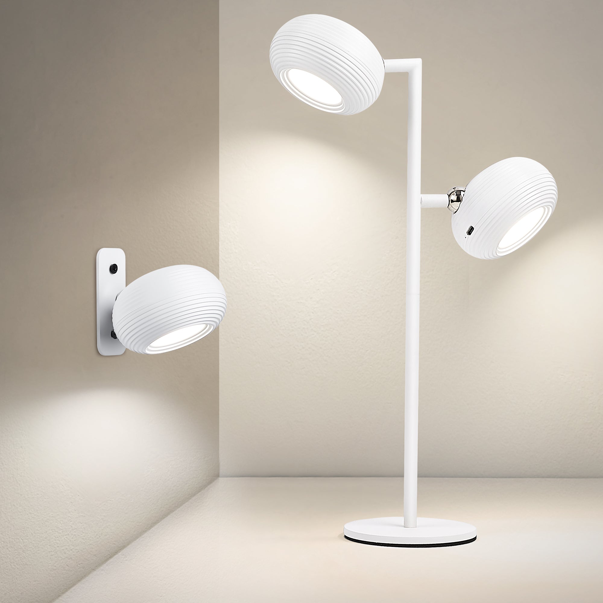Dimmable LED Wireless Table Lamp with Magnetic Detachable Lamp Head - White