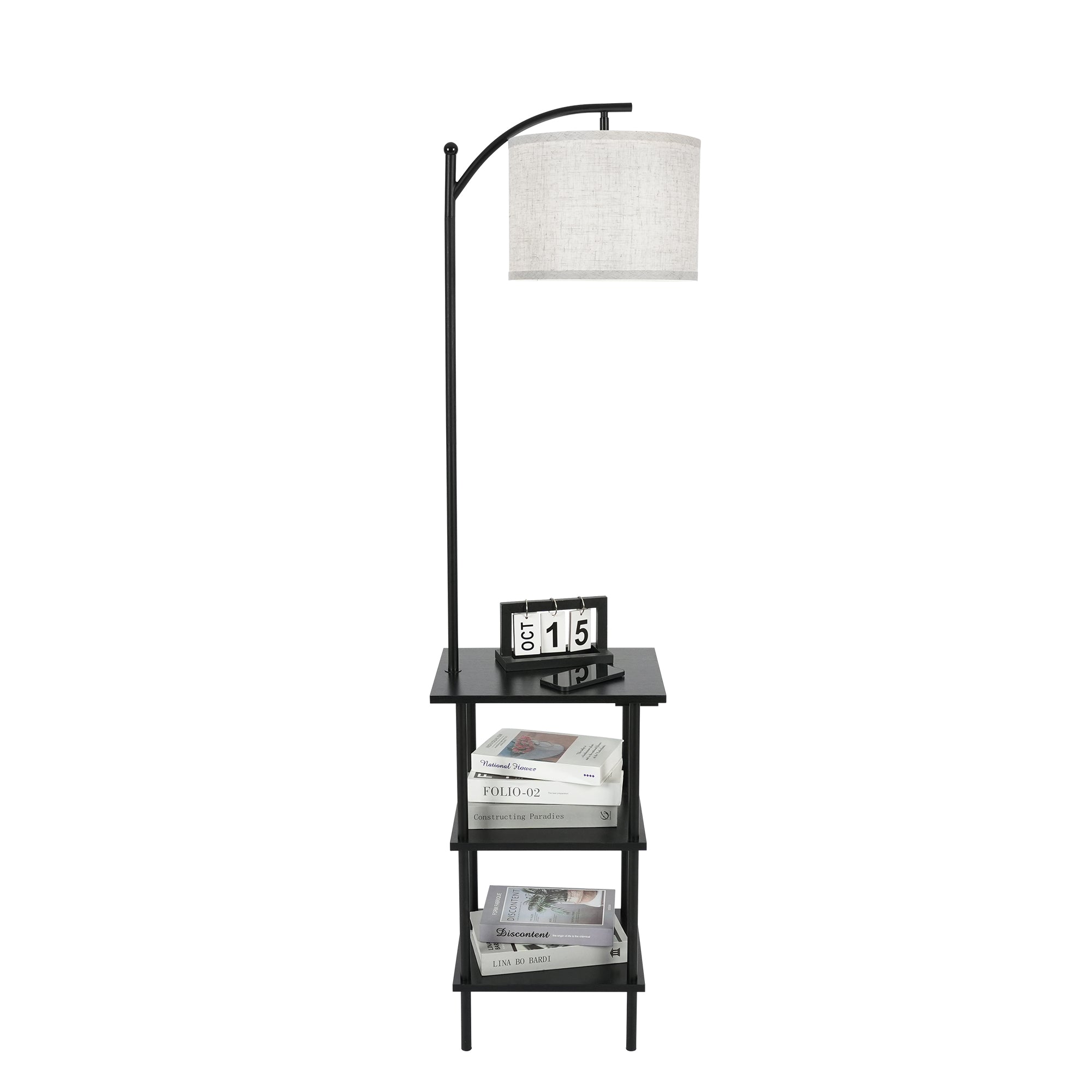 Vintage Floor Lamp with 3-Tier Shelf WOVI FL04