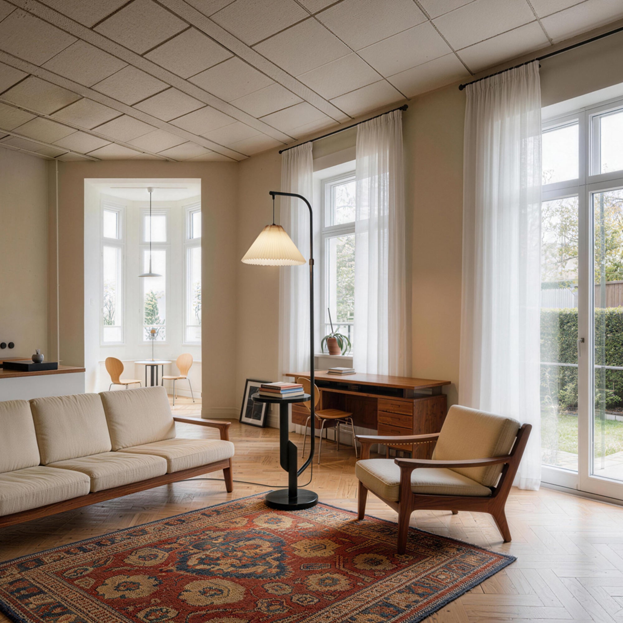 Modern Floor Lamp with Shelf WOVI FL15