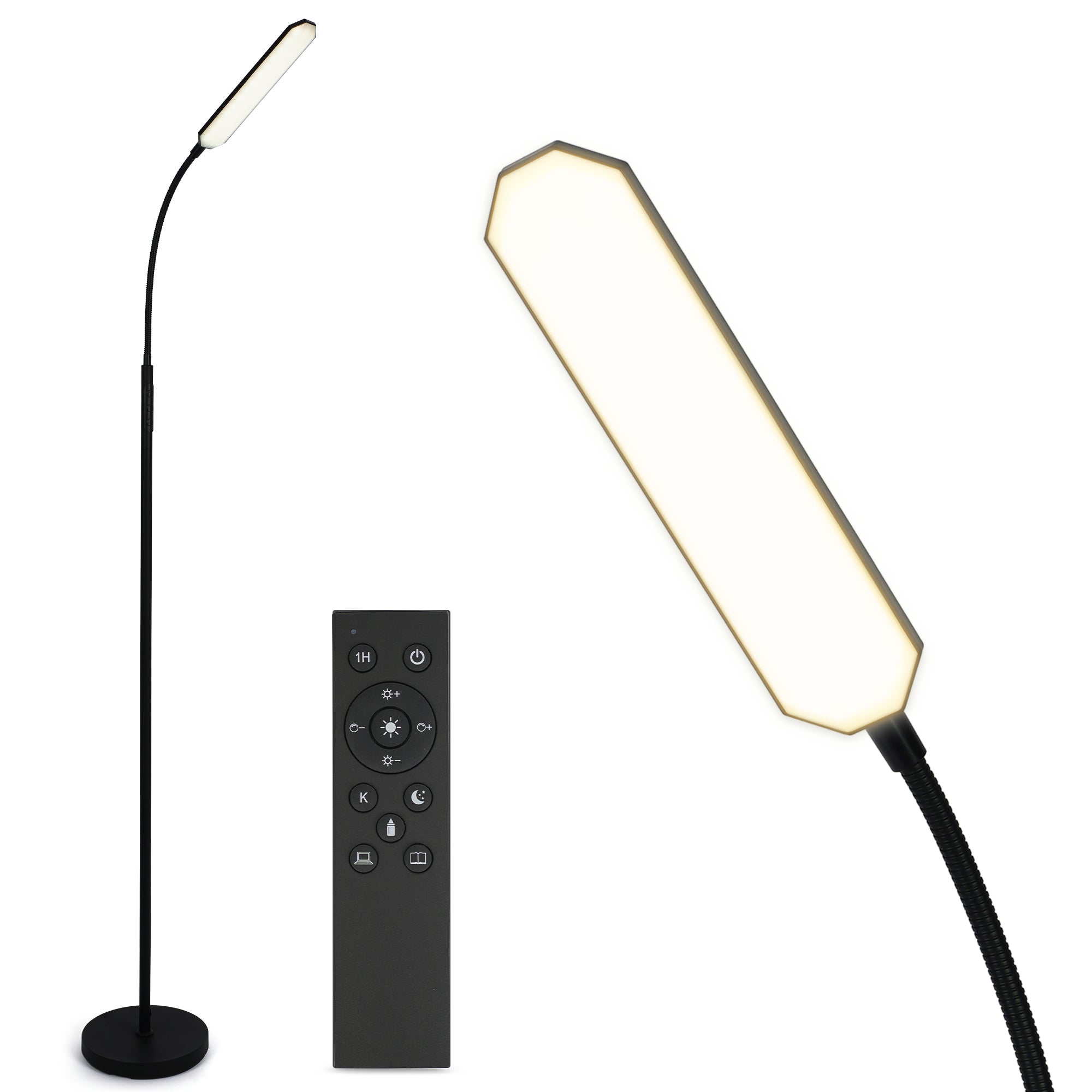LED Floor Lamp Living Room Reading Lamp - 18 W Super Bright Dimmable Floor Lamp 2700 K - 6500 K with Remote Control, Timer, Energy Saving, Child Friendly for Bedroom, Office, Reading