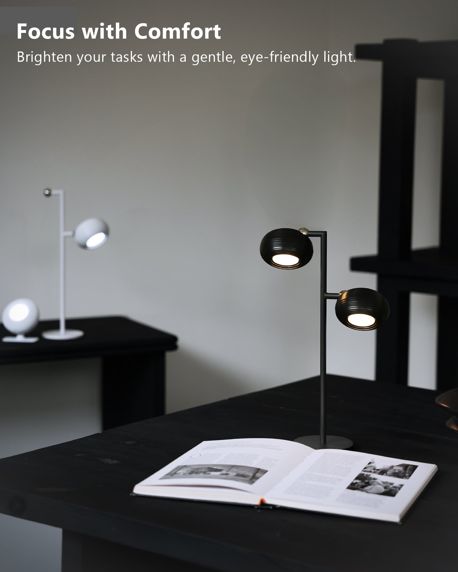 Dimmable LED Wireless Table Lamp with Magnetic Detachable Lamp Head - Black