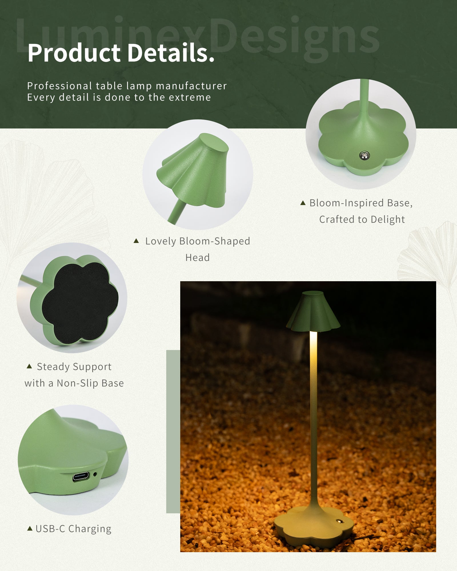 Designer Table Lamp, Green