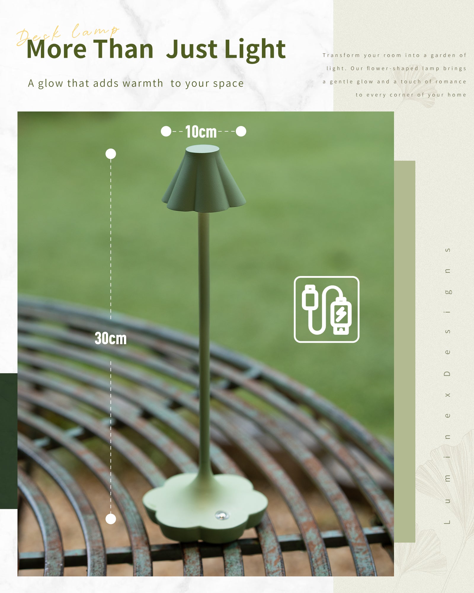 Designer Table Lamp, Green