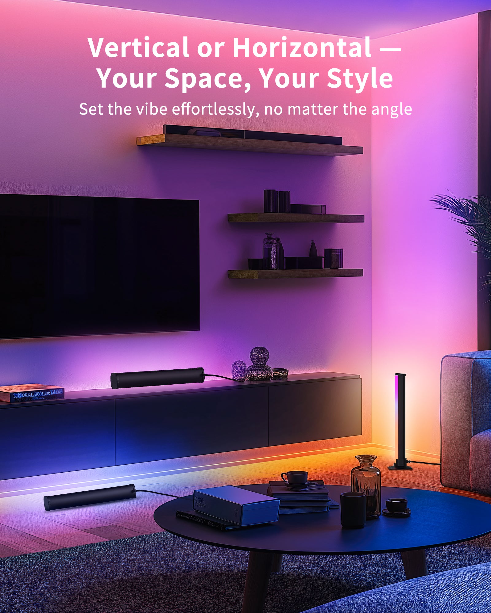25cm RGB LED Light Bar for Music Sync & USB Backlight