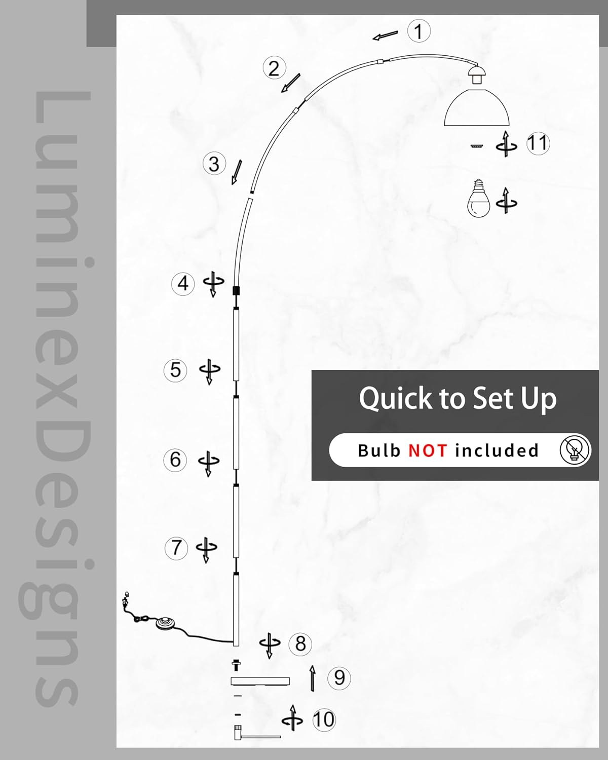 Arc Floor Lamp for Living Room