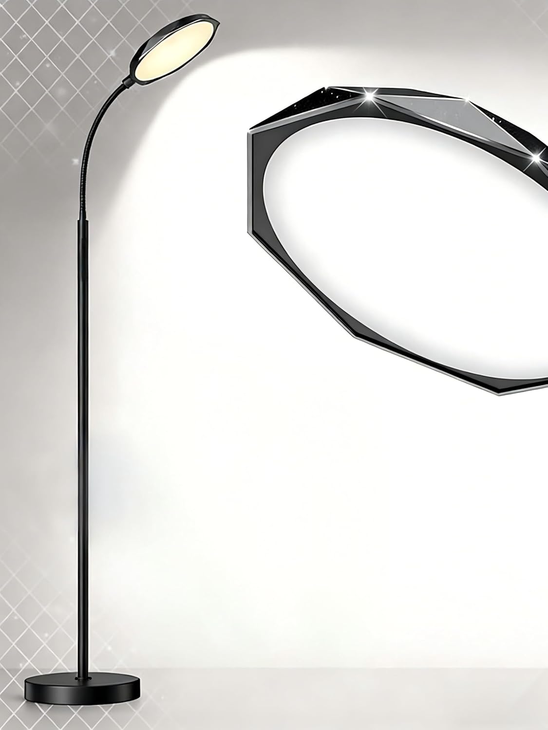LED Floor Lamp 18W, Super Bright Dimmable Floor Lamp