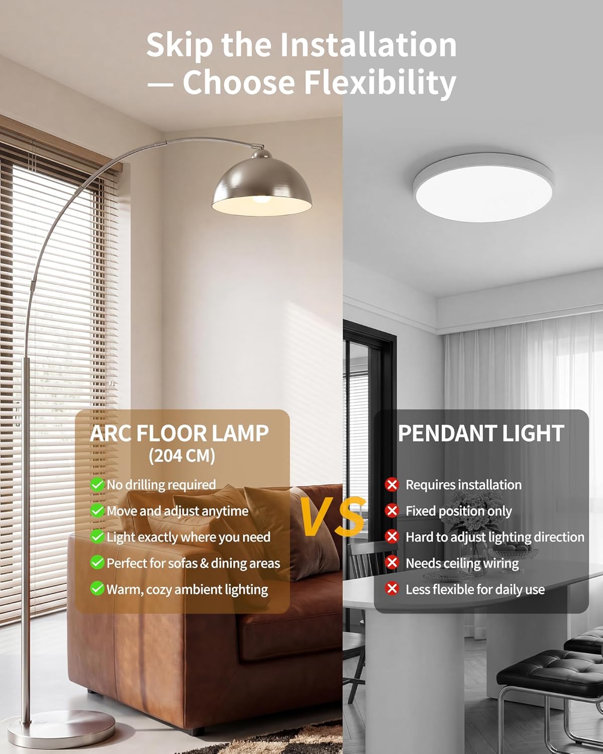 Arc Floor Lamp for Living Room