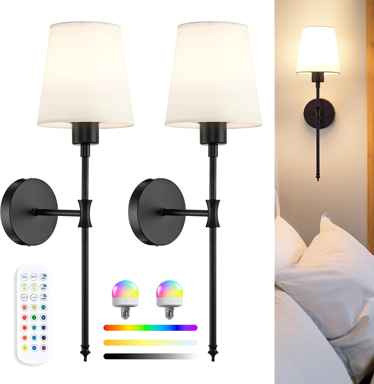 Rechargeable Wireless Wall Sconce Lights VEYA WL04