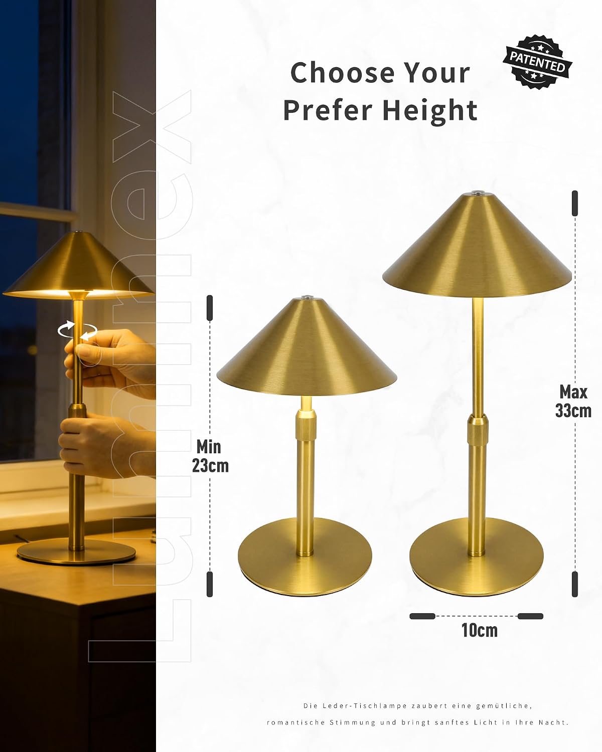 Cordless Rechargeable Table Lamp BRIO TL19