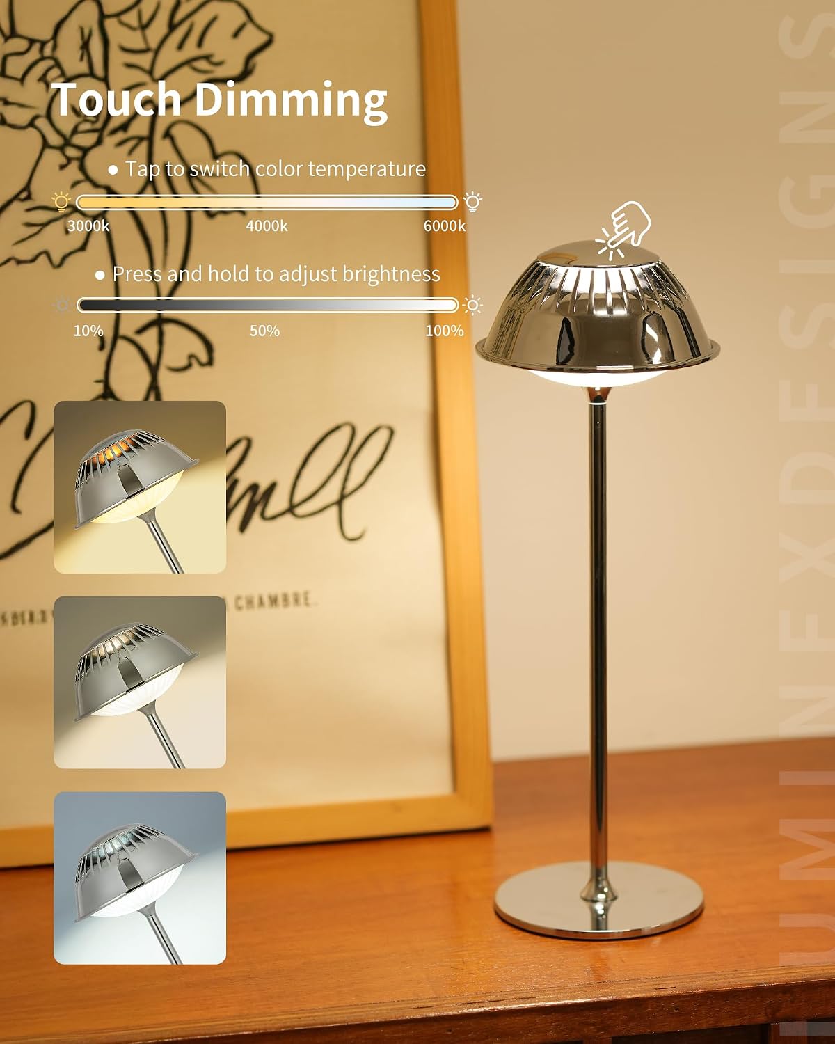 LuminexDesigns Rechargeable LED Table Lamp VIOA TL14