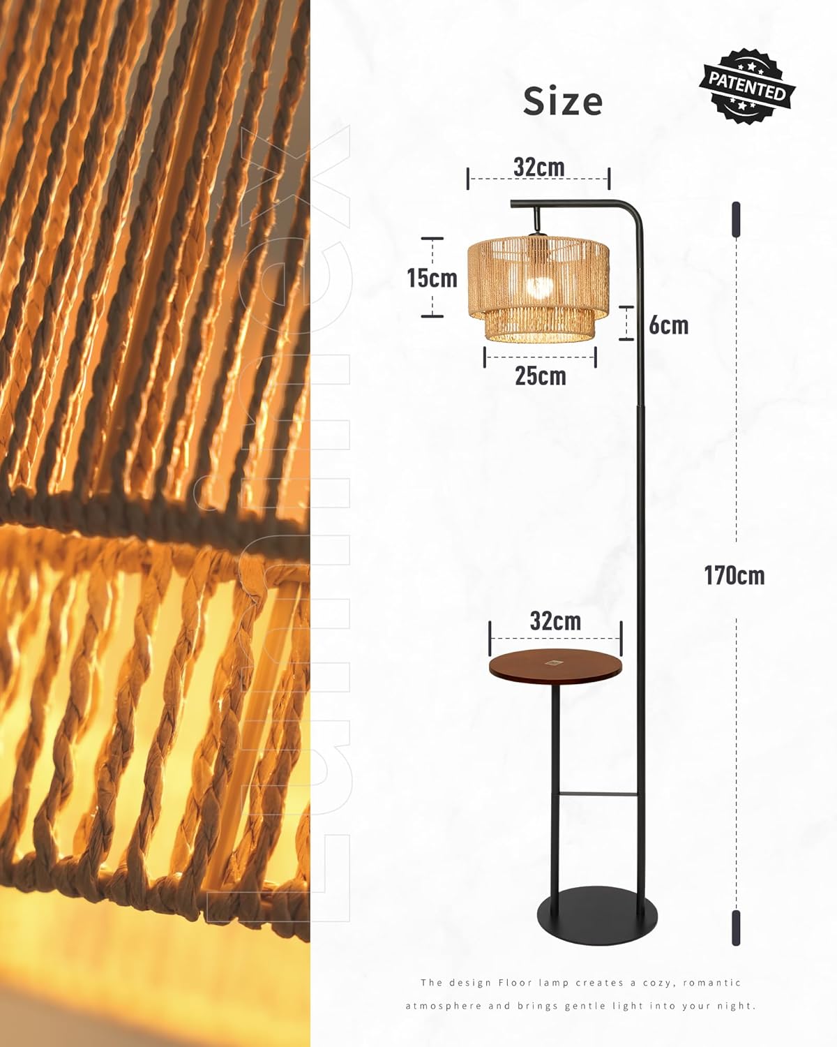 LuminexDesigns Rattan Floor Lamp for Living Room