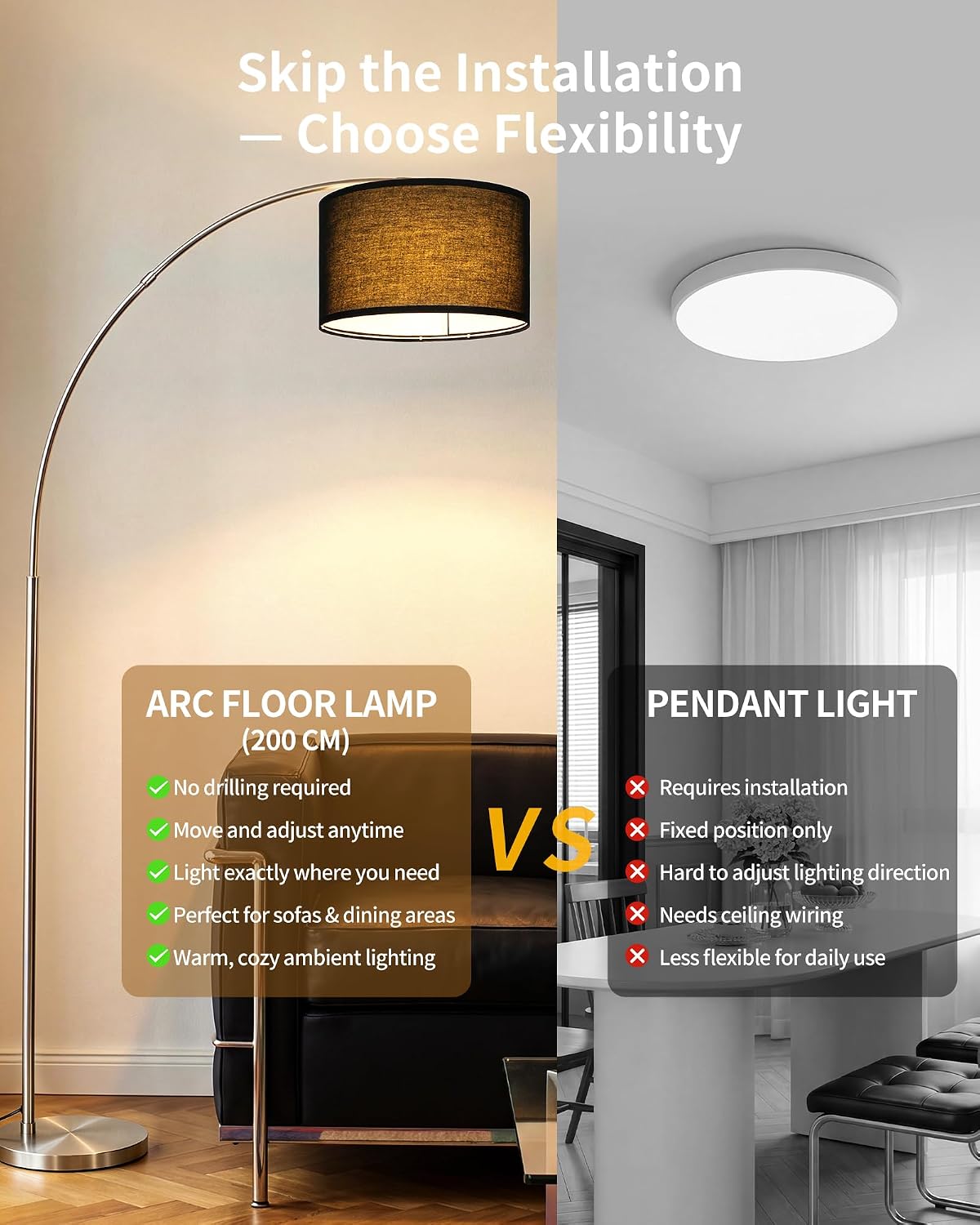 Stylish Arc Floor Lamp for Living Room