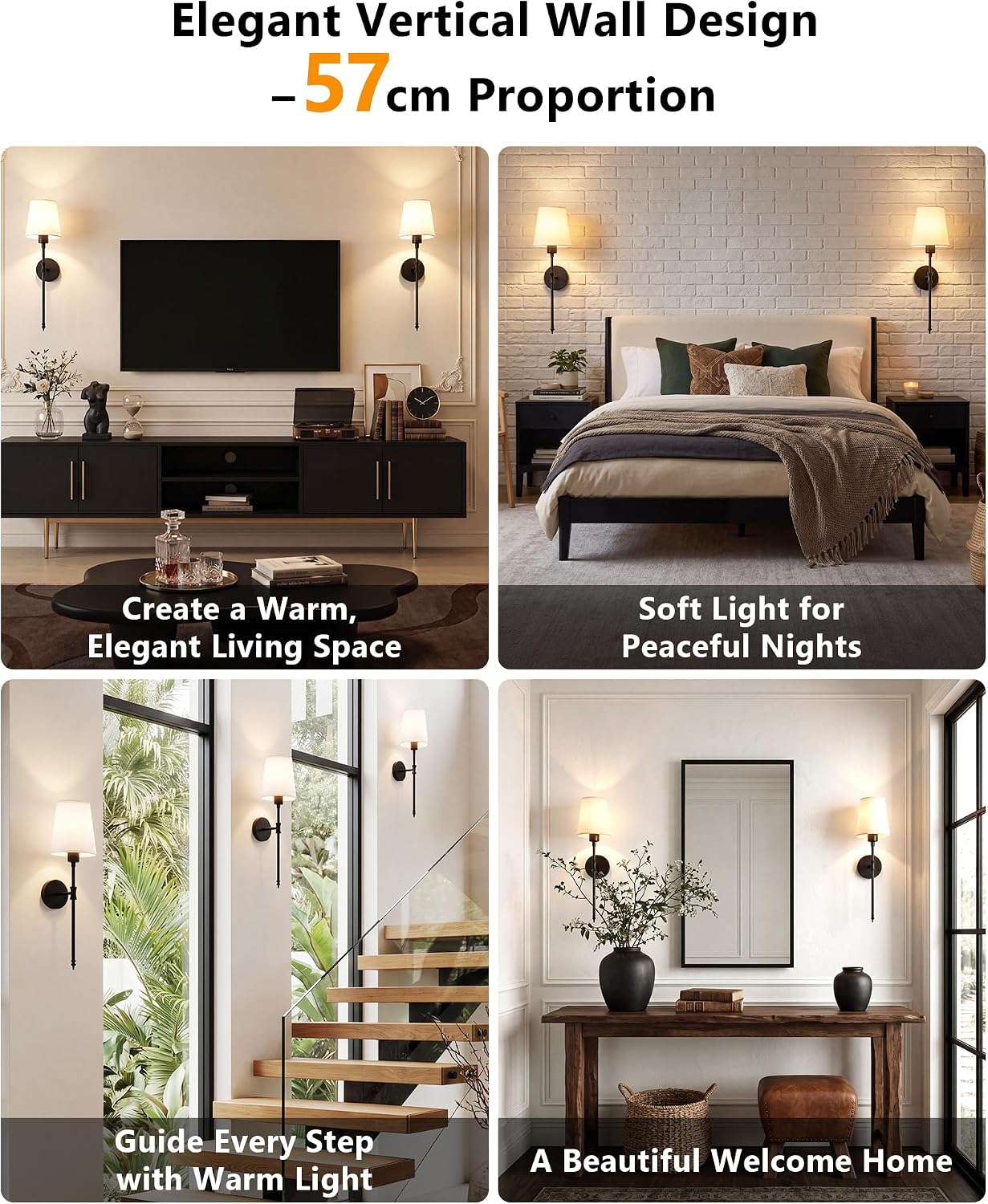 Rechargeable Wireless Wall Sconce Lights VEYA WL04