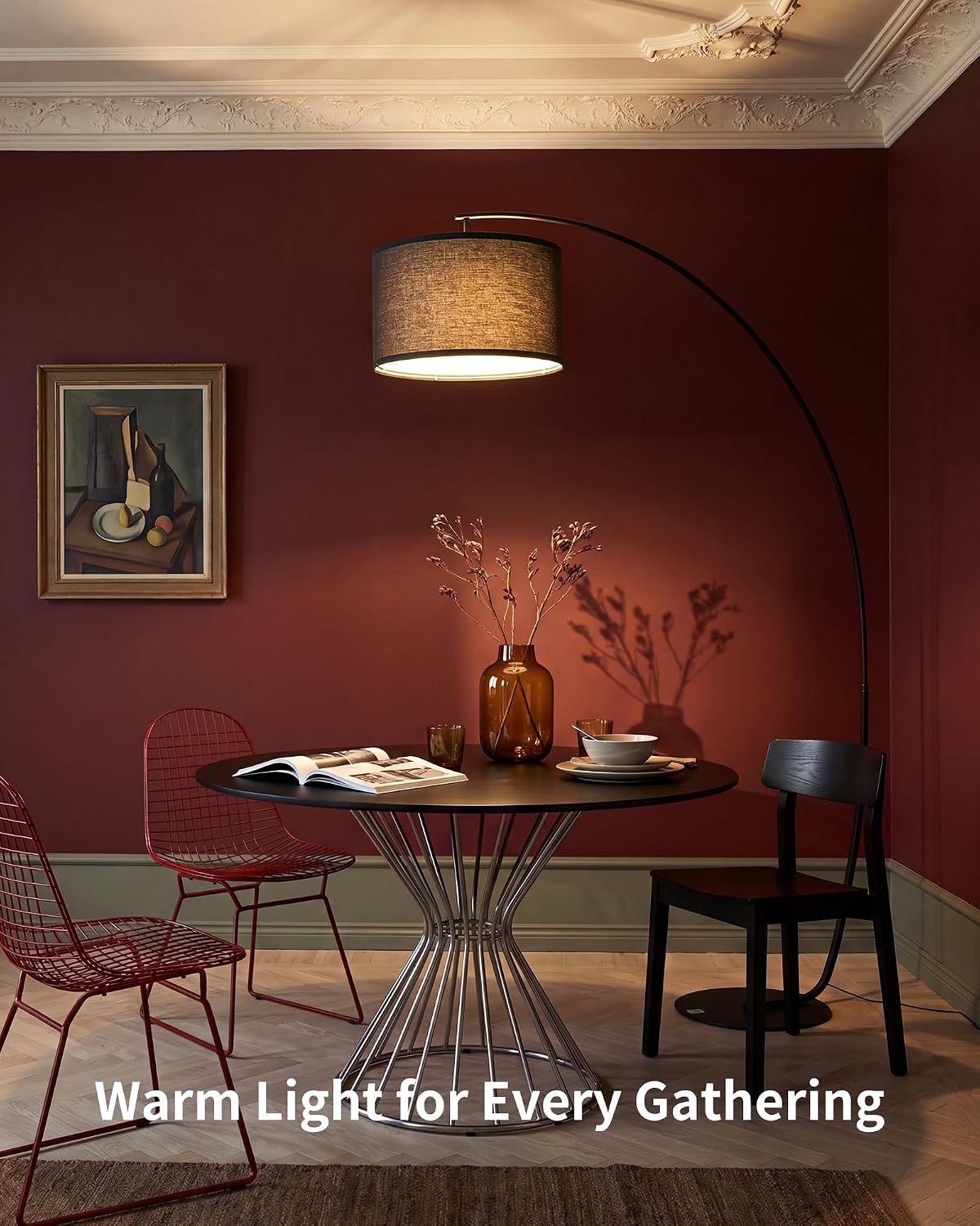 Modern Black Arc Floor Lamp for Living Room OVEL FL22