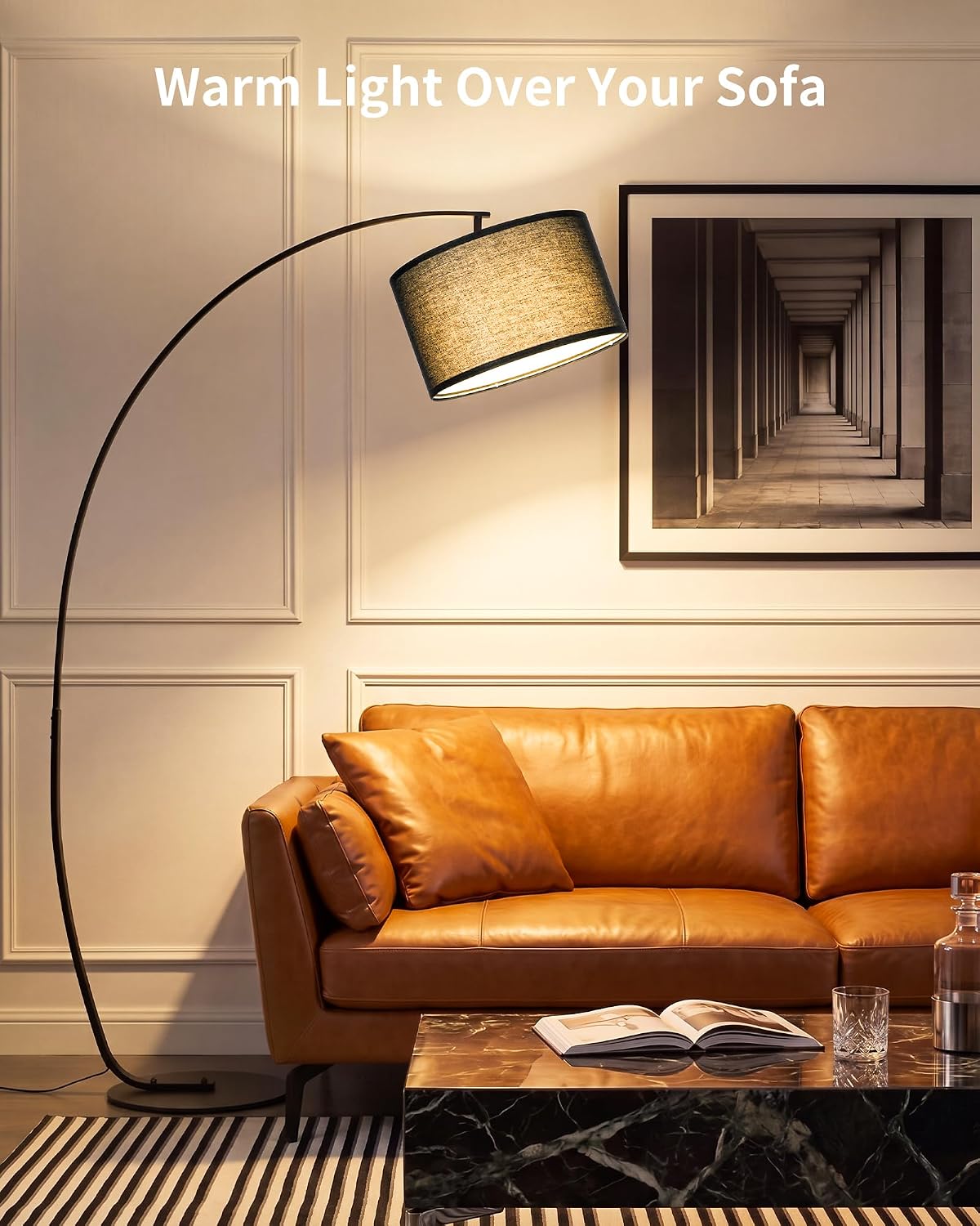 Modern Black Arc Floor Lamp for Living Room OVEL FL22