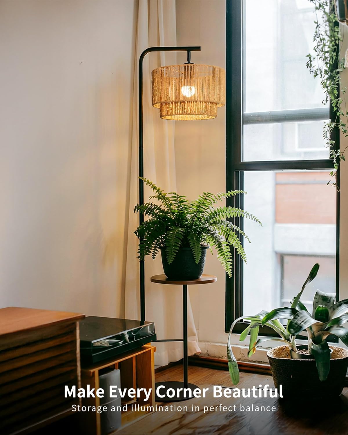 LuminexDesigns Rattan Floor Lamp for Living Room
