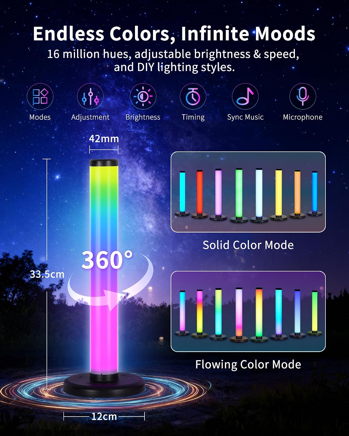 2PCS RGB LED Light Bar for TV & Gaming VYBE Desk