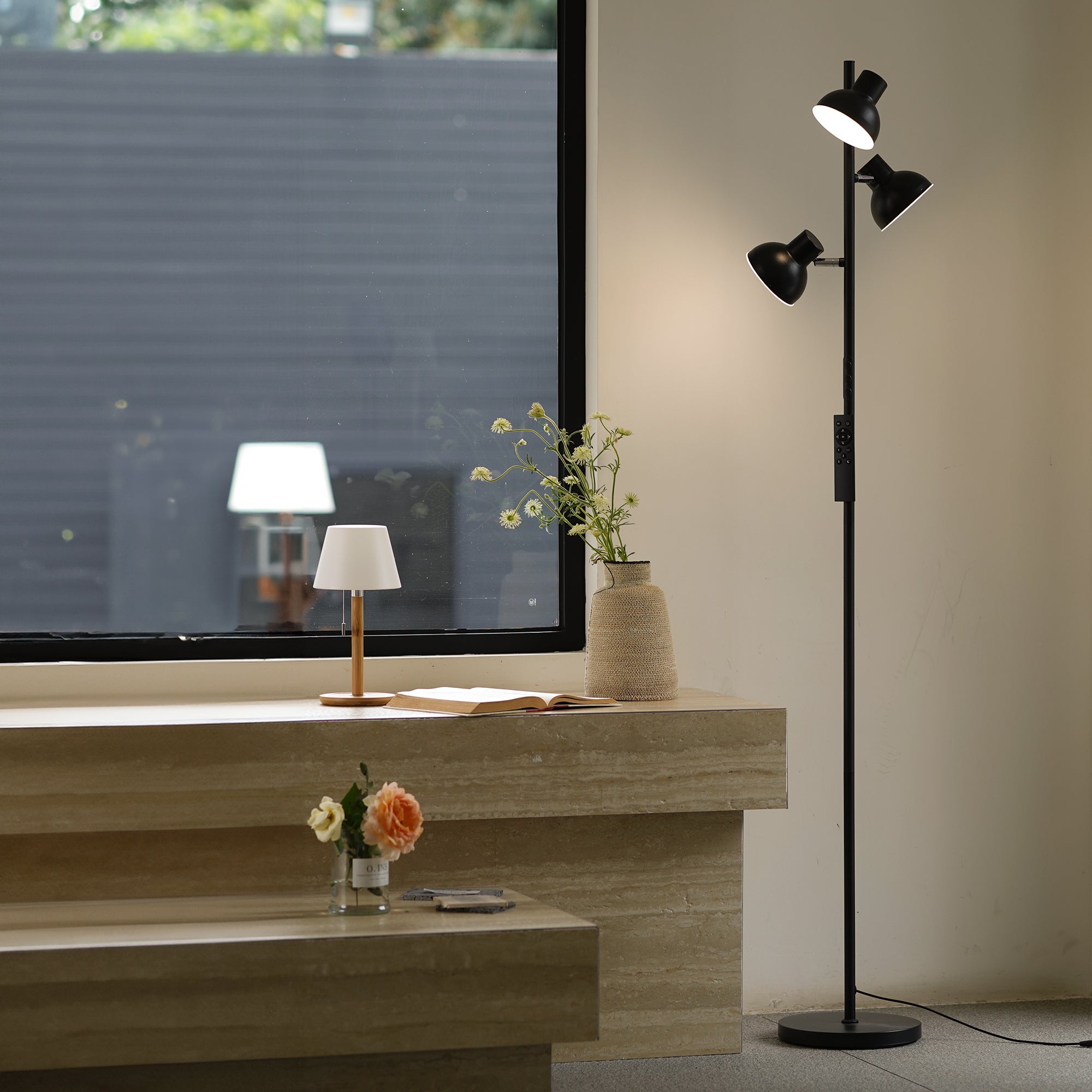 Floor Lamp Living Room 36 W 2800 LM Floor Lamp LED Dimmable with Remote Control and Touch 2700 K - 6500 K, 3-Light Reading Lamp Modern Floor Lamp