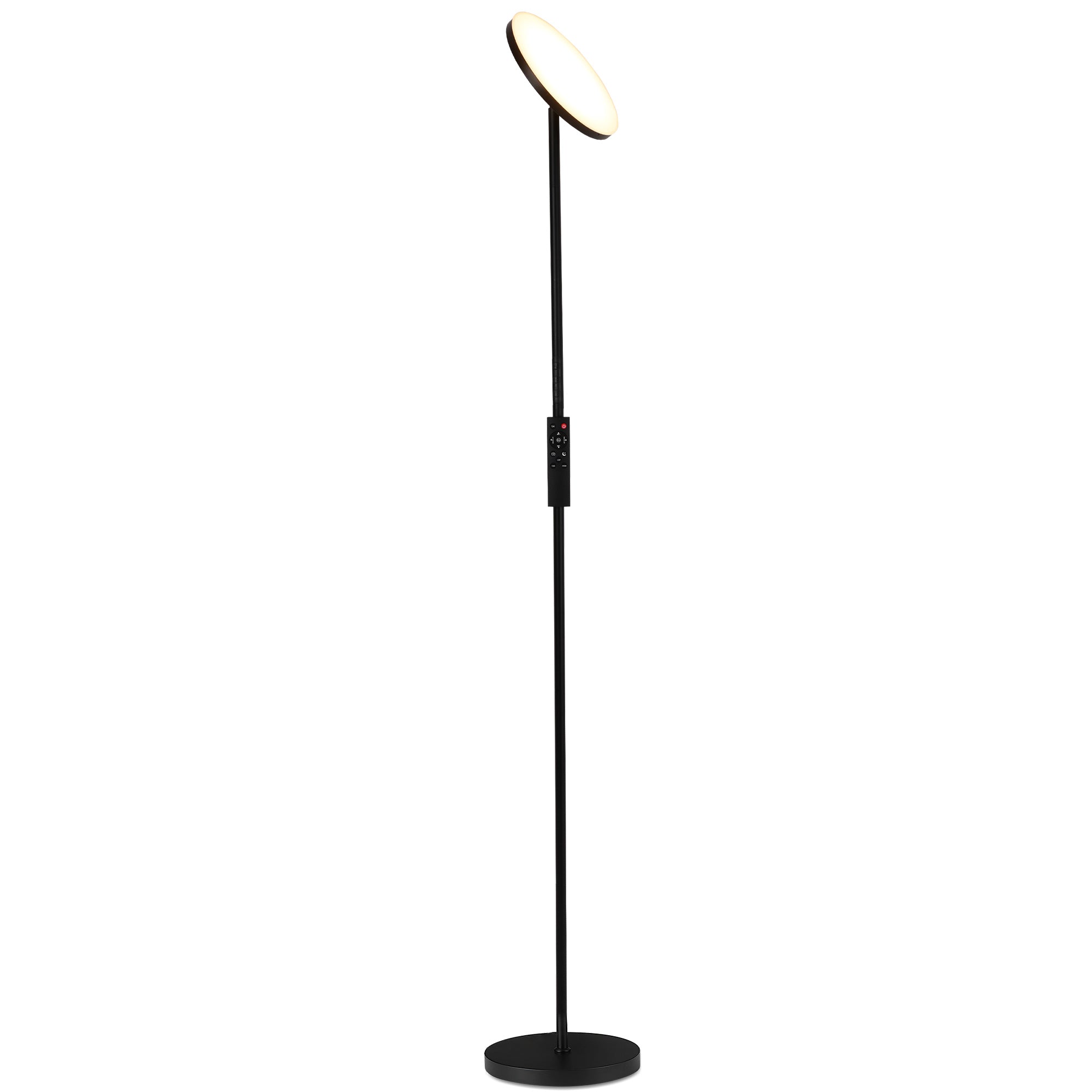 LED Floor Lamp Ceiling Floodlight, 36 W Super Bright Dimmable Floor Lamp 2700 K - 6500 K RGB Continuous Dimming, Remote Control and Touch Control for Living Room Bedroom Office