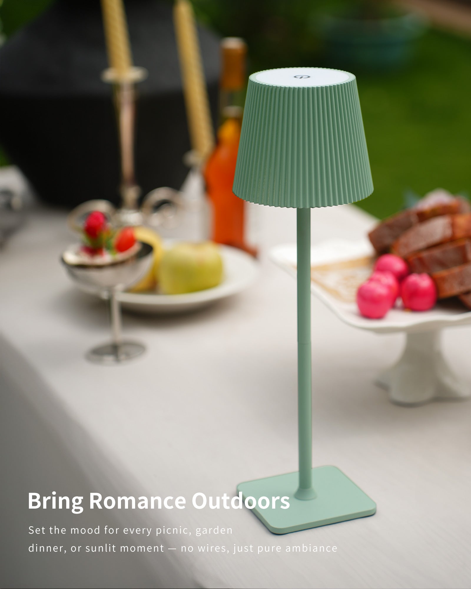 Dimmable Wireless LED Table Lamp with Touch Control - Green