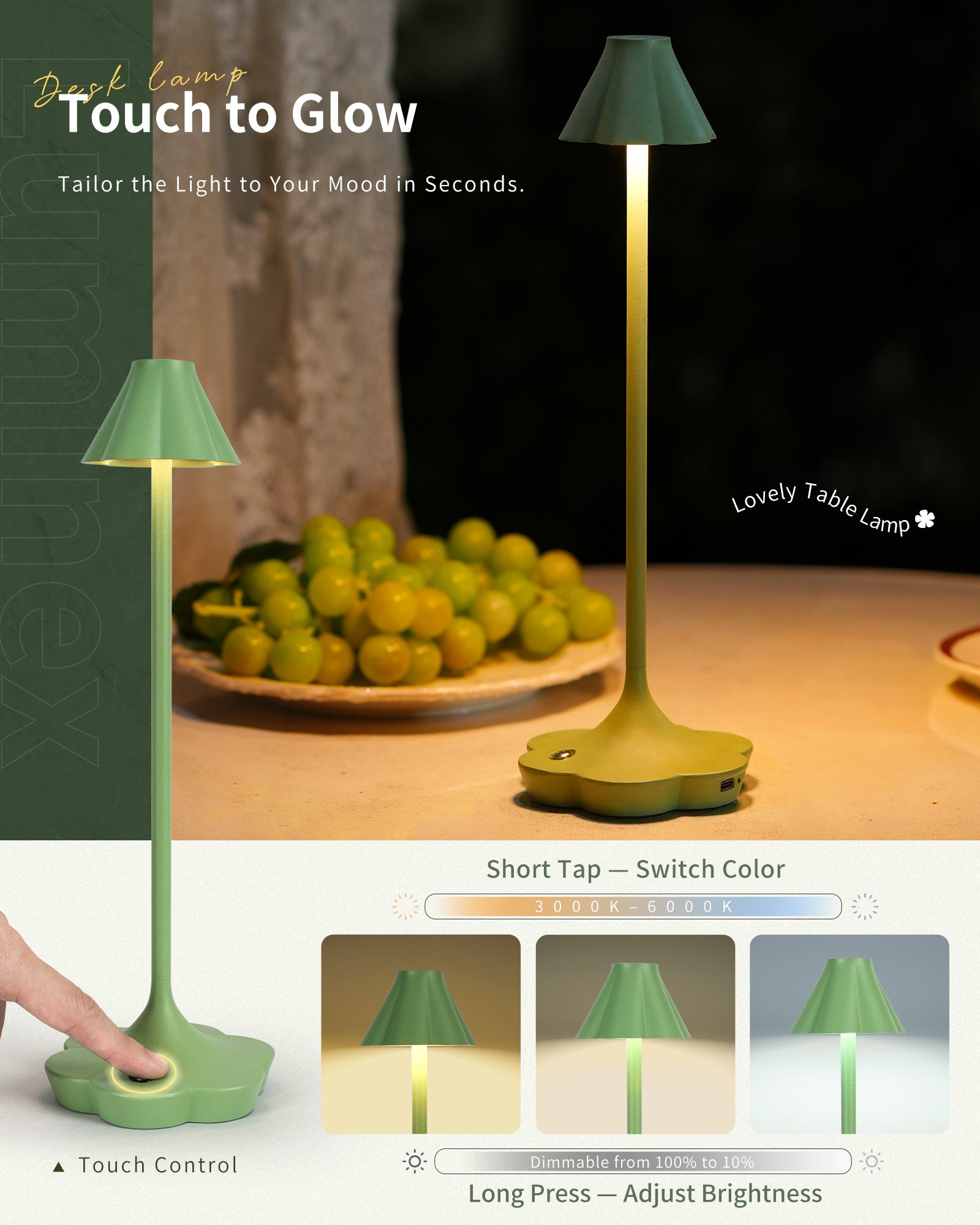 Designer Table Lamp, Green