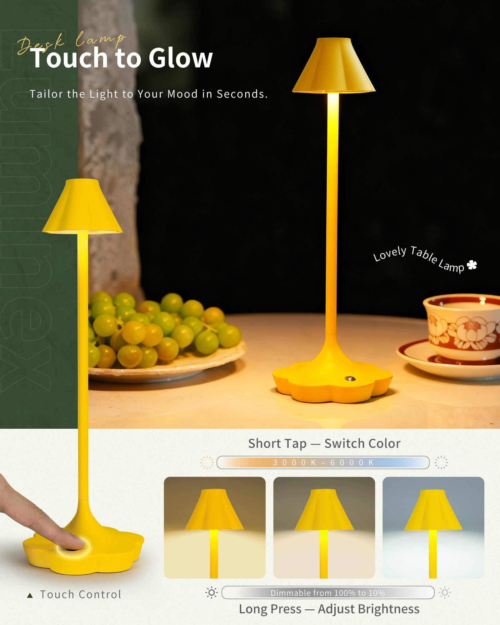 Shade Table Lamp, Yellow