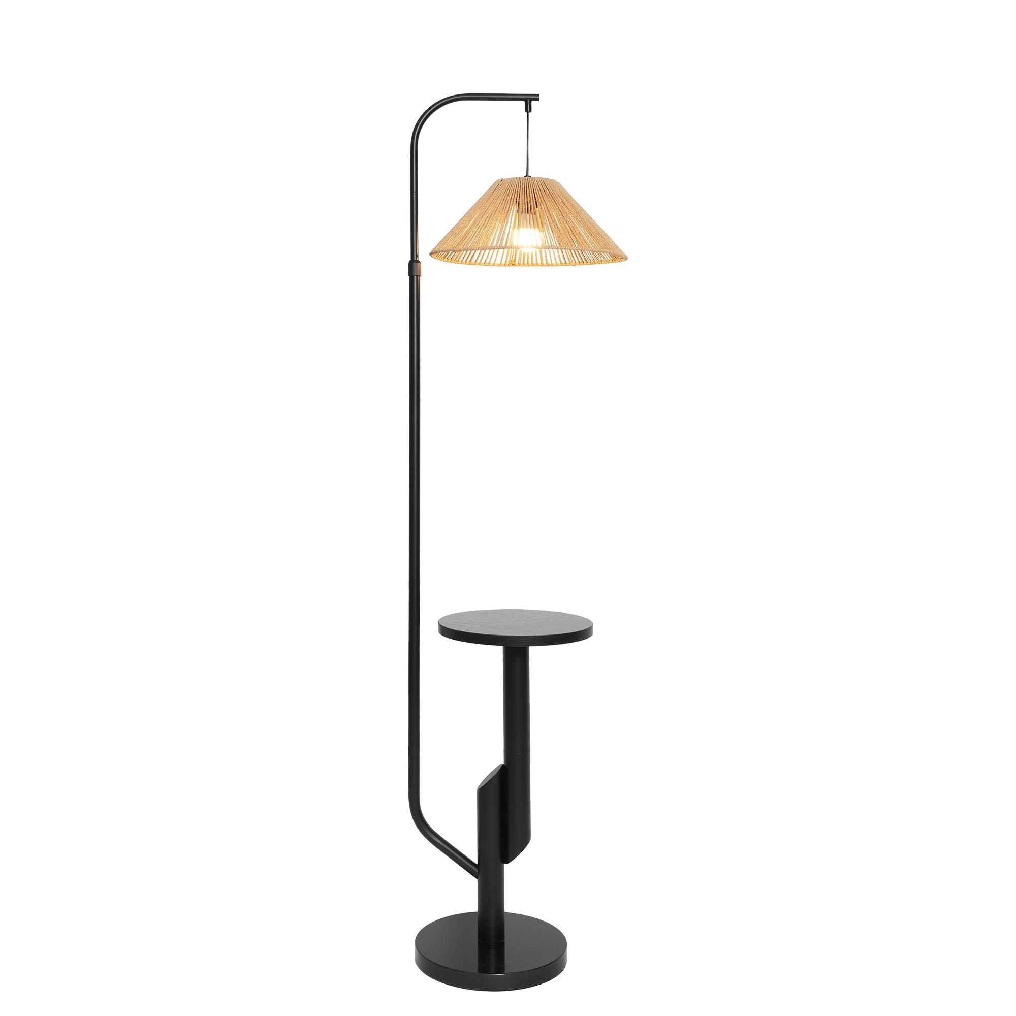 Rattan Floor Lamp with Shelf WOVI FL15