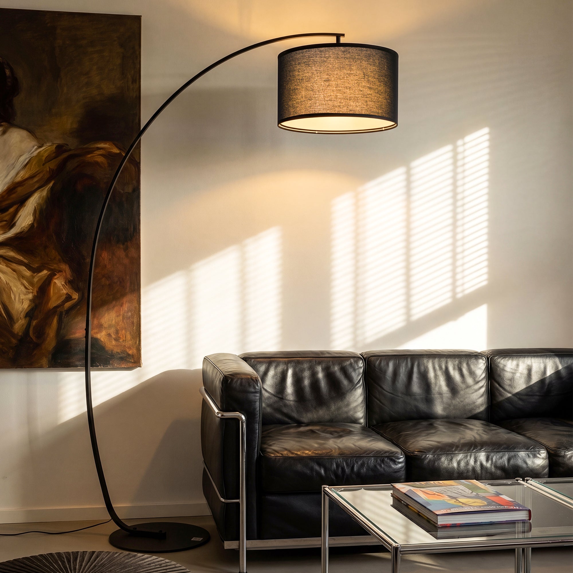 Modern Black Arc Floor Lamp for Living Room OVEL FL22