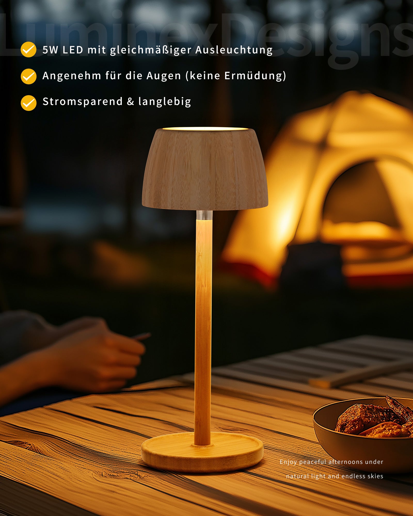 LED Table Lamp Wireless Battery Dimmable Lamp Table Lamp