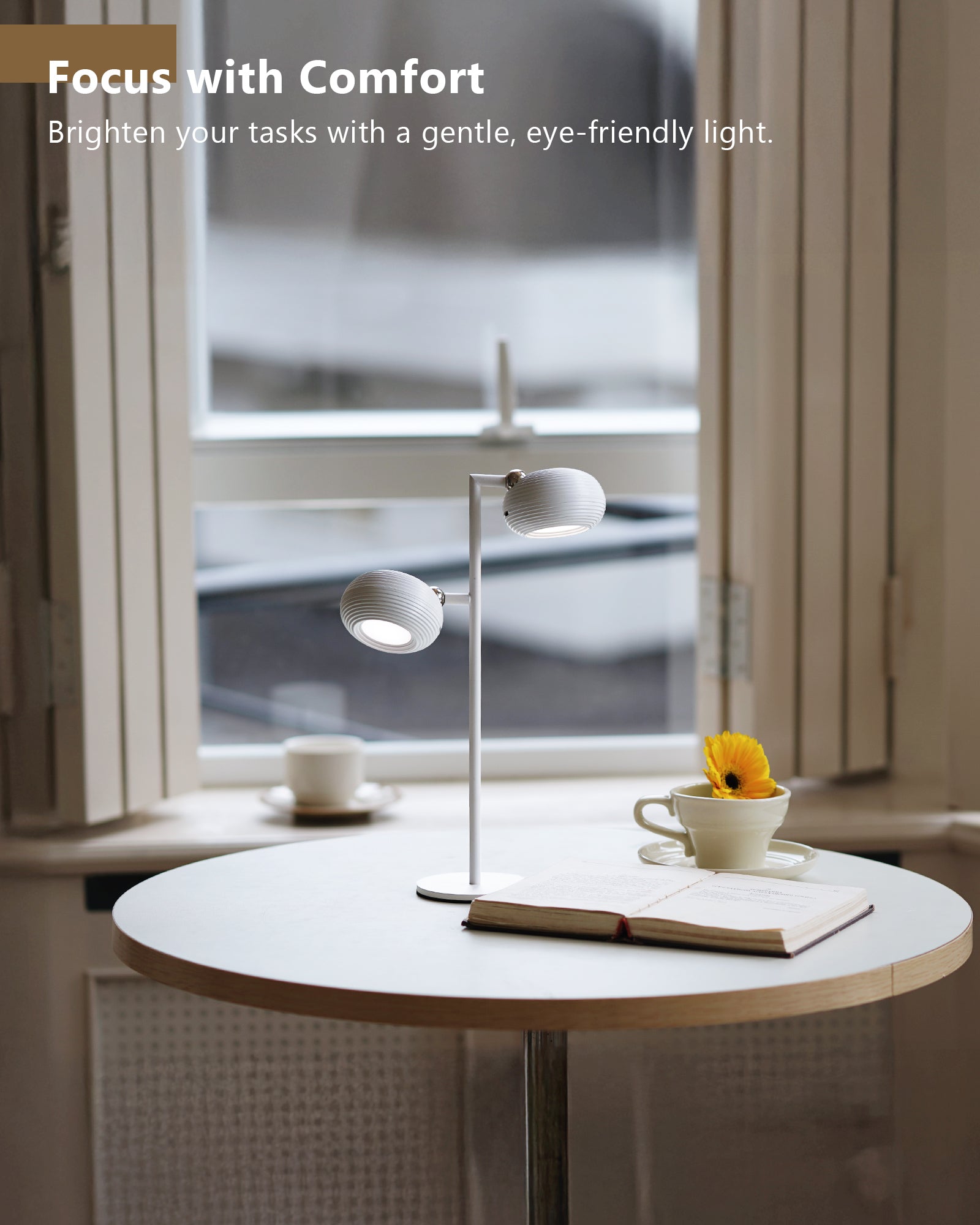 Dimmable LED Wireless Table Lamp with Magnetic Detachable Lamp Head - White