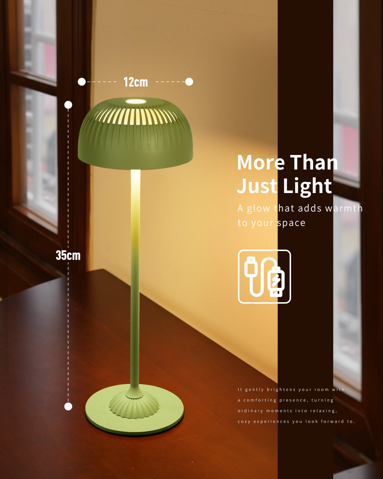 Touch Bedside Lamp, Green