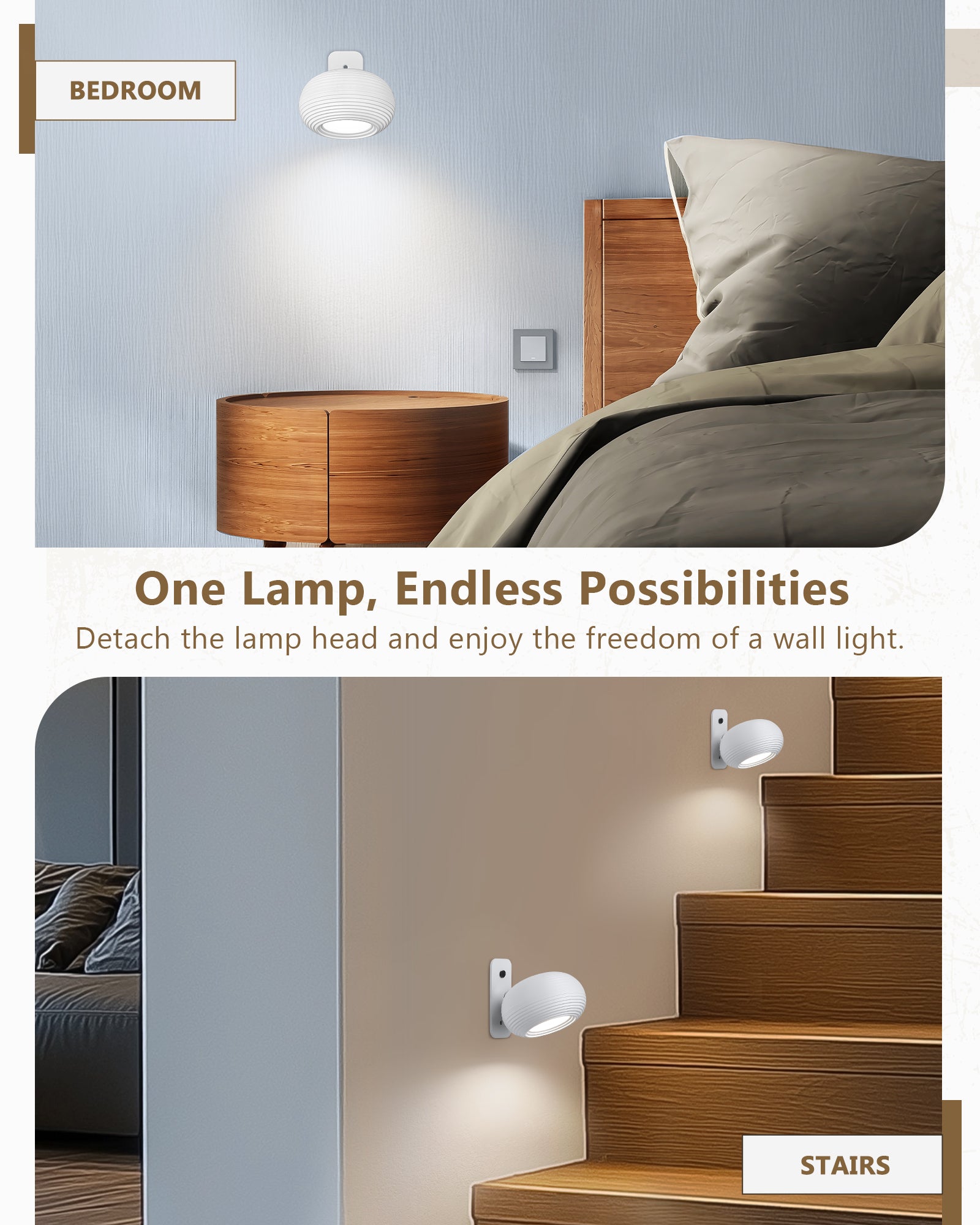 Dimmable LED Wireless Table Lamp with Magnetic Detachable Lamp Head - White
