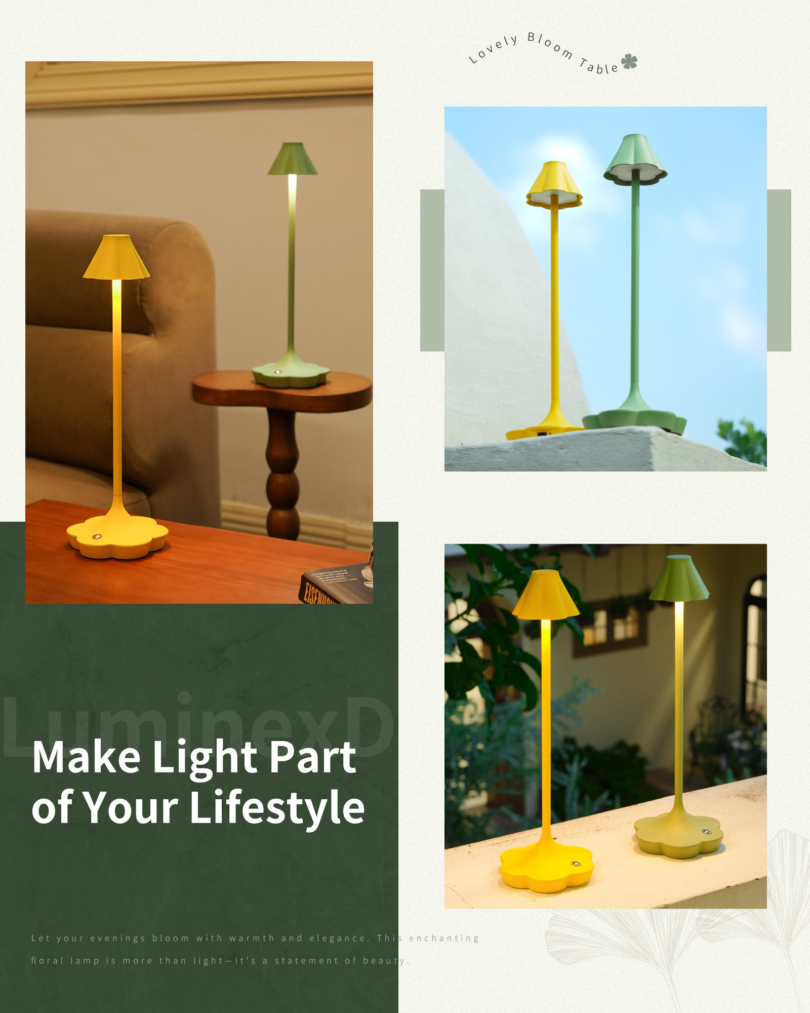 Designer Table Lamp, Green