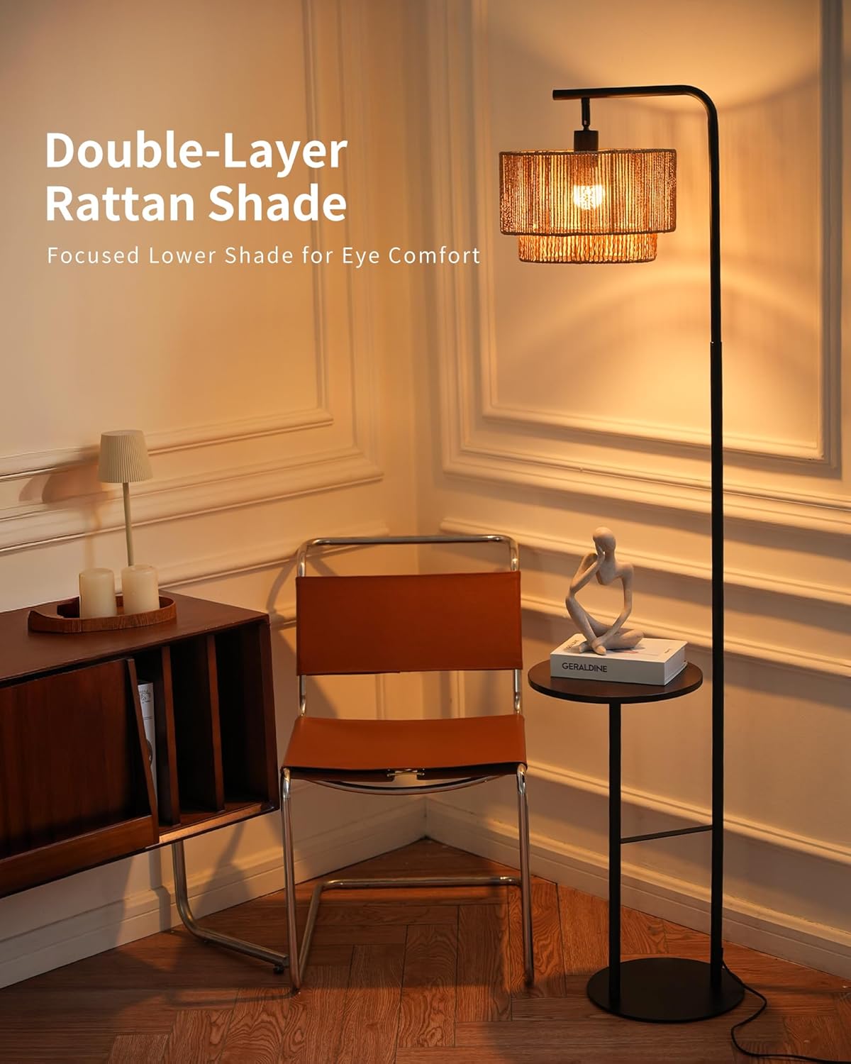 LuminexDesigns Rattan Floor Lamp for Living Room