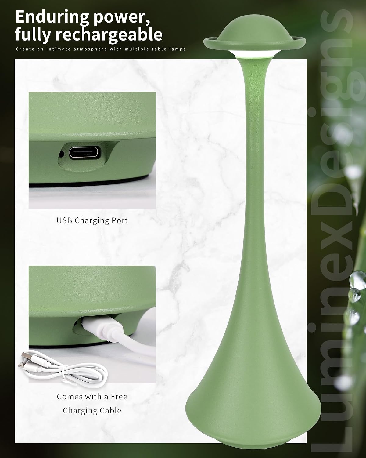 Futuristic Cordless LED Table Lamp AVEL TL15