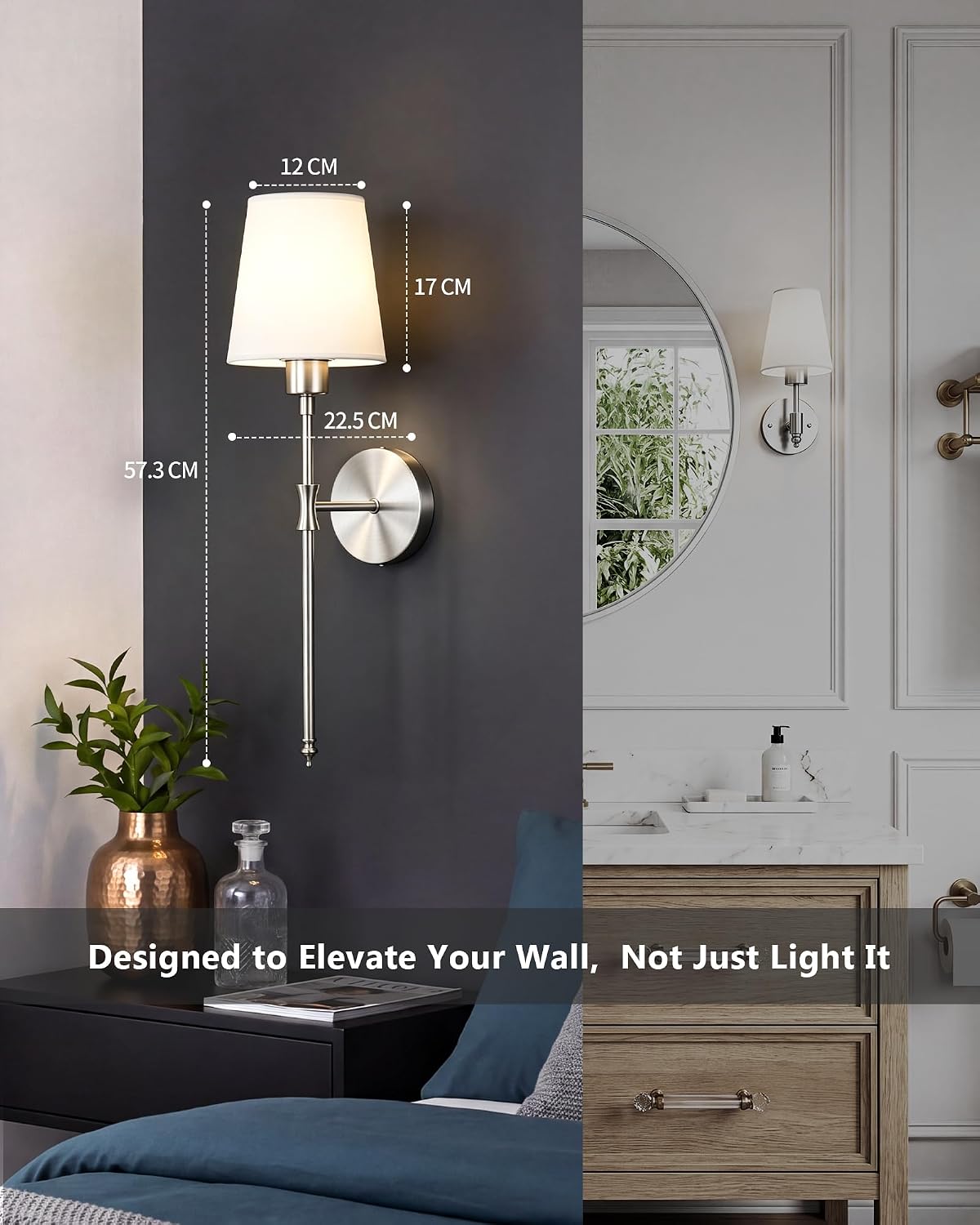 Rechargeable Wireless Wall Sconce Lights VEYA WL04