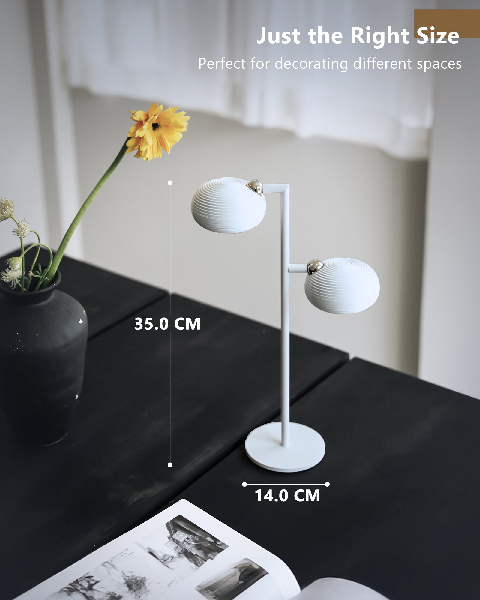 Dimmable LED Wireless Table Lamp with Magnetic Detachable Lamp Head - White