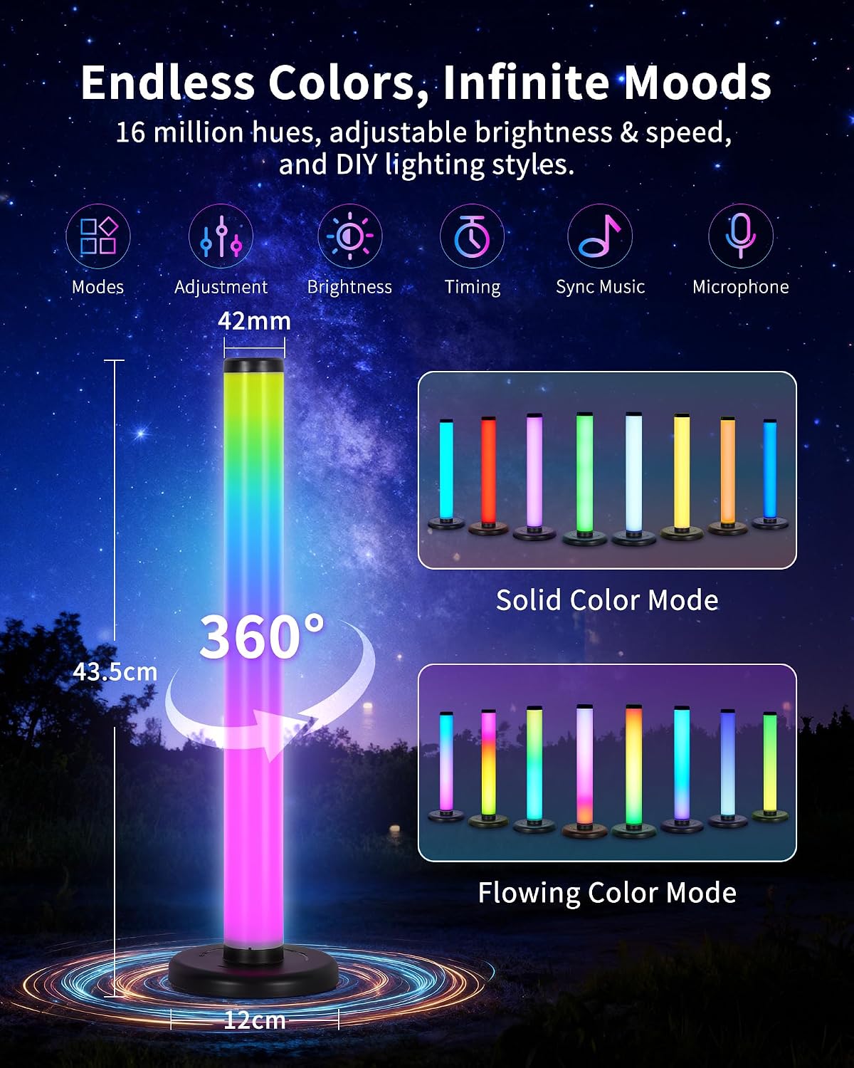 2PCS RGB LED Light Bar for TV & Gaming VYBE Desk
