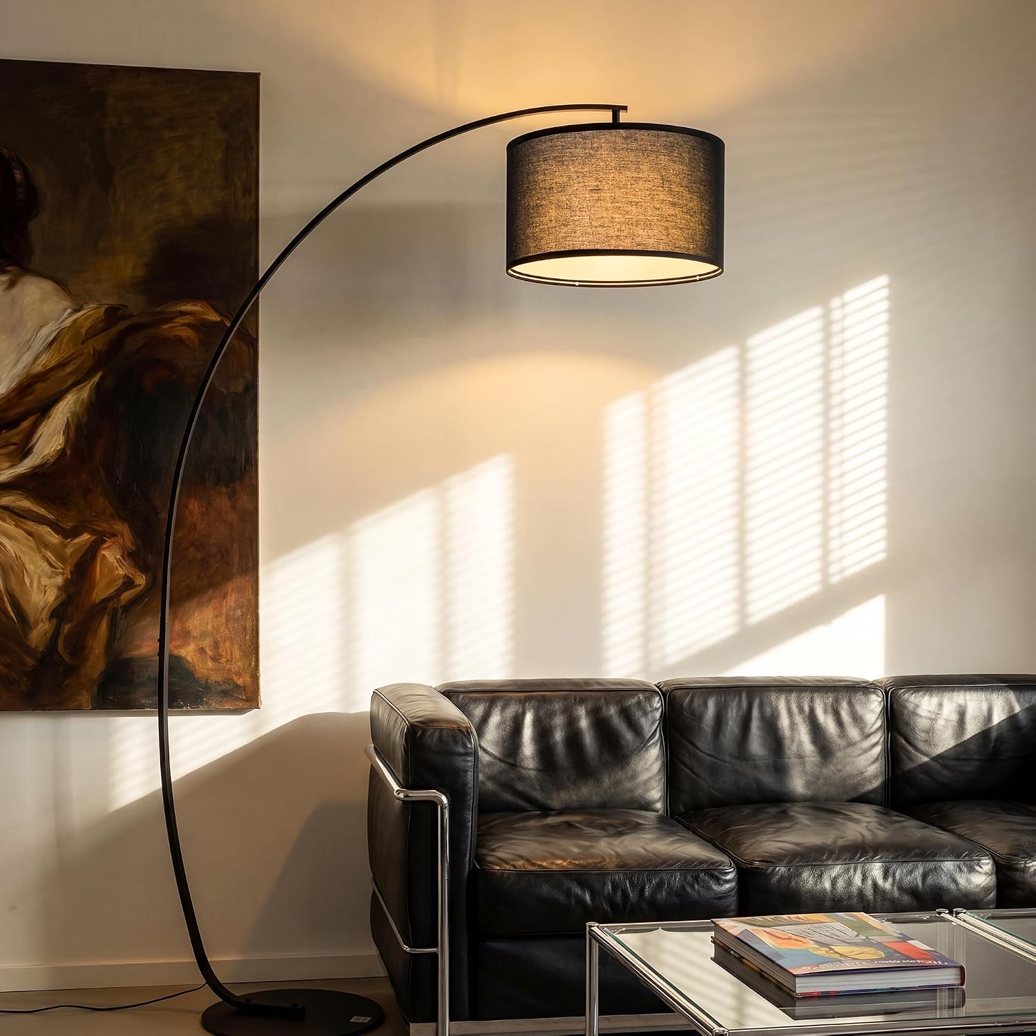 Modern Black Arc Floor Lamp for Living Room OVEL FL22