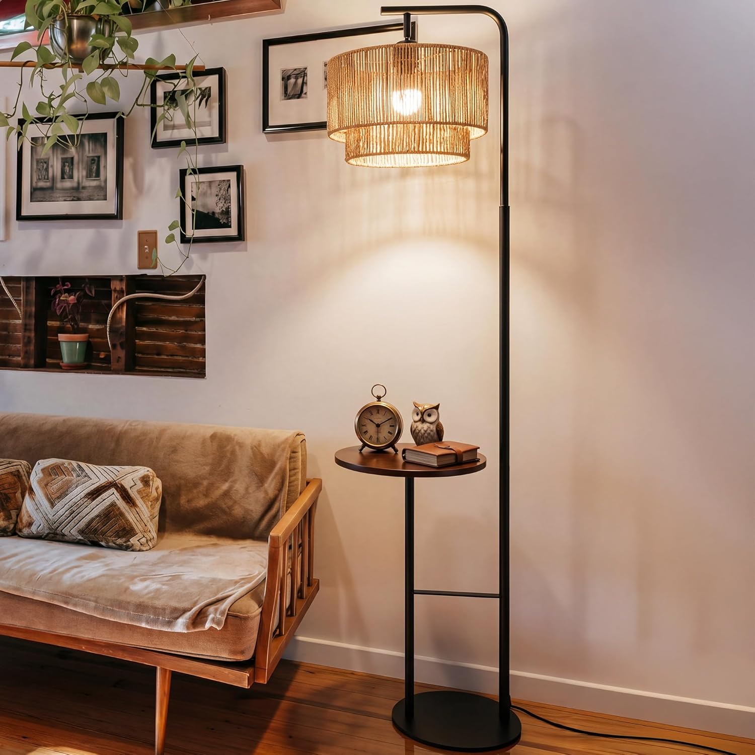 LuminexDesigns Rattan Floor Lamp for Living Room