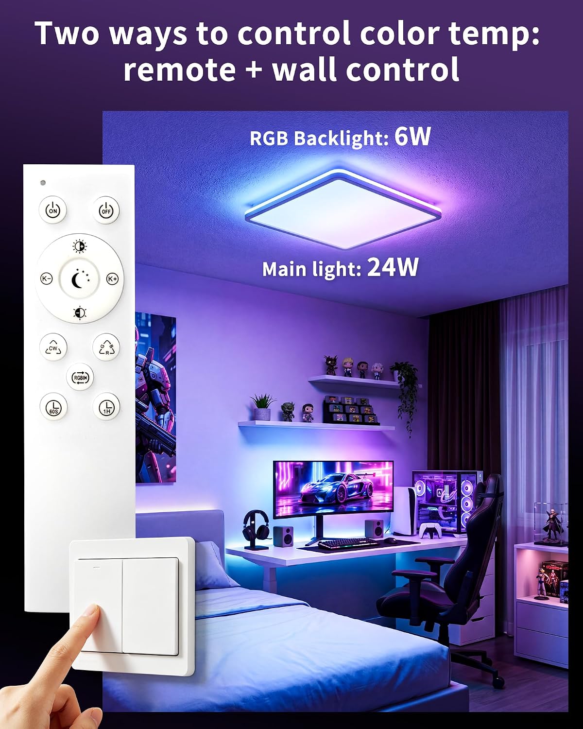 30W LED Ceiling Light RGB with Remote Control KARO CL00