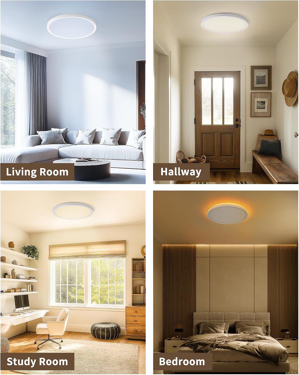 2-Pack LED Ceiling Light Dimmable OVIA